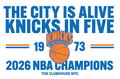 "THE CITY IS ALIVE KNICKS IN FIVE" POSTER